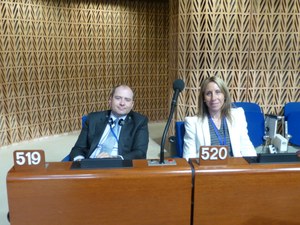 Sessió plenària de l'Assemblea Parlamentària del Consell d’Europa (APCE) 21-04-2015 Carles Jordana i Sílvia E. Bonet