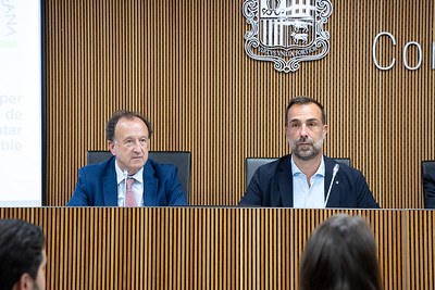 Daniel Armengol i Joan Tomàs durant la compareixença