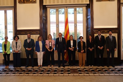 Foto de família de les dues delegacions.