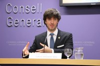 El síndic general, Carles Ensenyat, durant la roda de premsa