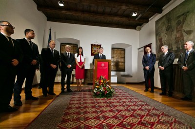 El síndic general, Vicenç Mateu, pronuncia el tradicional discurs de Meritxell