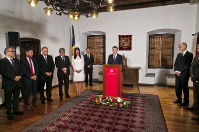 El síndic general, Vicenç Mateu, pronuncia el tradicional discurs de Meritxell