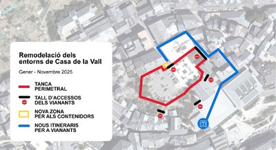 Plànol amb la informació de les obres
