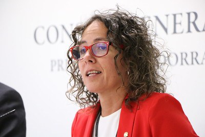 Judith Casal durant la roda de premsa