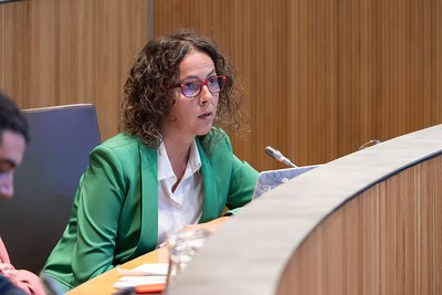 Judith Casal en el seva última sessió de Consell General