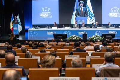 El síndic general, Carles Ensenyat, durant el seu discurs a la sessió inaugural.