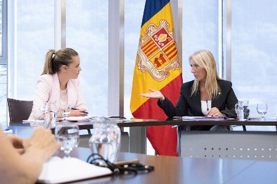 Mariona Cadena i Sandra Codina durant la reunió