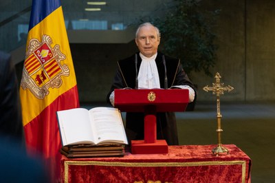 Víctor Torre de Silva durant el seu discurs després d'haver jurat el càrrec.