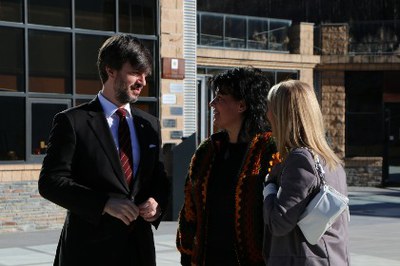 Els síndics generals amb Eva Sansa, cònsol major de la Massana