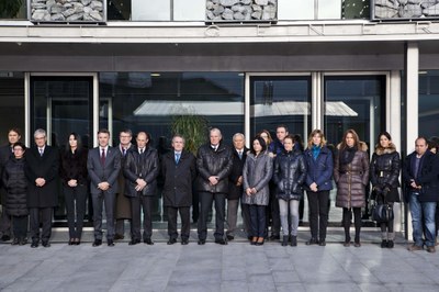 Acte de rebuig a l’atemptat perpetrat a París a Casa de la Vall, 08-01-2015