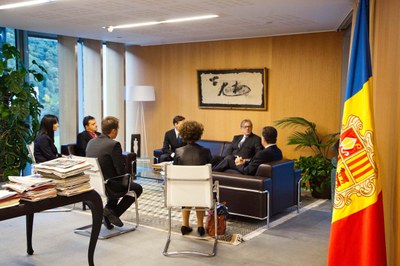 Visita de la Unió Europea (Claude Maerten) al síndic i subsíndica